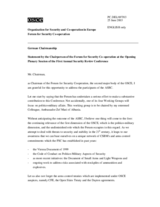 Opening statement by the Chairperson of the Forum for Security Co-operation Opening statement by the Chairperson of the Forum for Security Co-operation