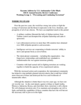 Keynote address by U.S. Ambassador Cofer Black, working group A Keynote address by U.S. Ambassador Cofer Black, working group A