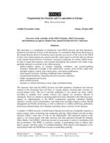 Overview by the OSCE Conflict Prevention Centre Overview by the OSCE Conflict Prevention Centre