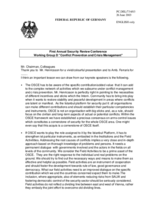 Statement by the Federal Republic of Germany, working group D Statement by the Federal Republic of Germany, working group D