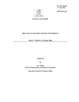 Speech by Jiri Vogel, Head of Department for Multilateral Co-operation, Directorate General of Political Affairs, Council of Europe Speech by Jiri Vogel, Head of Department for Multilateral Co-operation, Directorate General of Political Affairs, Council of Europe