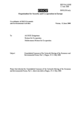 Consolidated Summary of the 16th Meeting of the Economic and Environmental Forum, Part 2 Consolidated Summary of the 16th Meeting of the Economic and Environmental Forum, Part 2