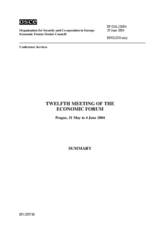 Summary of the 12th Meeting of the Economic Forum Summary of the 12th Meeting of the Economic Forum