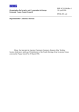 Consolidated Summary of the 4th Meeting of the Economic Forum Consolidated Summary of the 4th Meeting of the Economic Forum