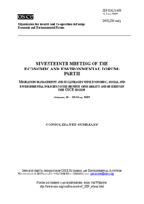 Consolidated Summary of the 17th OSCE Economic and Environmental Forum: Part 2 Consolidated Summary of the 17th OSCE Economic and Environmental Forum: Part 2