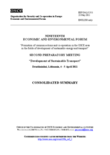 Consolidated Summary of the 2nd Preparatory Meeting of the 19th OSCE Economic and Environmental Forum Consolidated Summary of the 2nd Preparatory Meeting of the 19th OSCE Economic and Environmental Forum