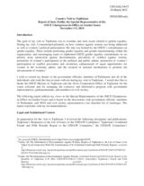 Report by the Special Representative of the OSCE Chairperson-in-Office on Gender Issues, following her visit to Tajikistan, 1-5 November 2014 Report by the Special Representative of the OSCE Chairperson-in-Office on Gender Issues, following her visit to Tajikistan, 1-5 November 2014