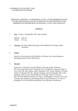 Final Document of the Additional Meeting at the Ministerial Level, Moscow, 10 September 1991 Final Document of the Additional Meeting at the Ministerial Level, Moscow, 10 September 1991