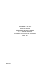 Final Document of the Second Meeting of the CSCE Council of Ministers, Prague, 30-31 January 1992 Final Document of the Second Meeting of the CSCE Council of Ministers, Prague, 30-31 January 1992