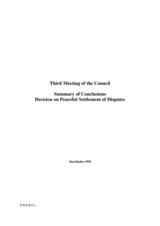 Final Document of the Third Meeting of the CSCE Council of Ministers, Stockholm, 14-15 December 1992 Final Document of the Third Meeting of the CSCE Council of Ministers, Stockholm, 14-15 December 1992