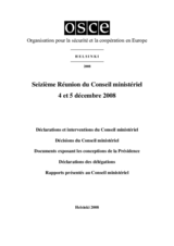 Final Document of the Sixteenth Meeting of the Ministerial Council, Helsinki, 4 and 5 December 2008 (fr) Final Document of the Sixteenth Meeting of the Ministerial Council, Helsinki, 4 and 5 December 2008 (fr)